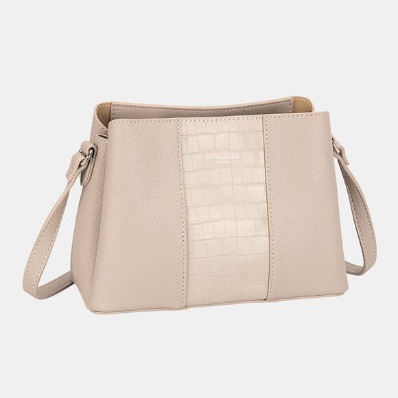 David Jones PU Leather Adjustable Shoulder Strap Crossbody Bag | Natural - Picture 4 of 7